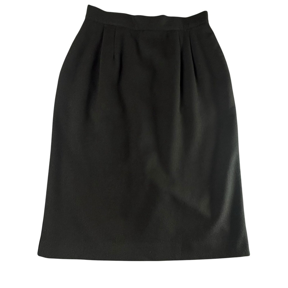 DIVERSITY Skirt Womens 12 Black Wool Pencil Career Lined Hook Zip USA